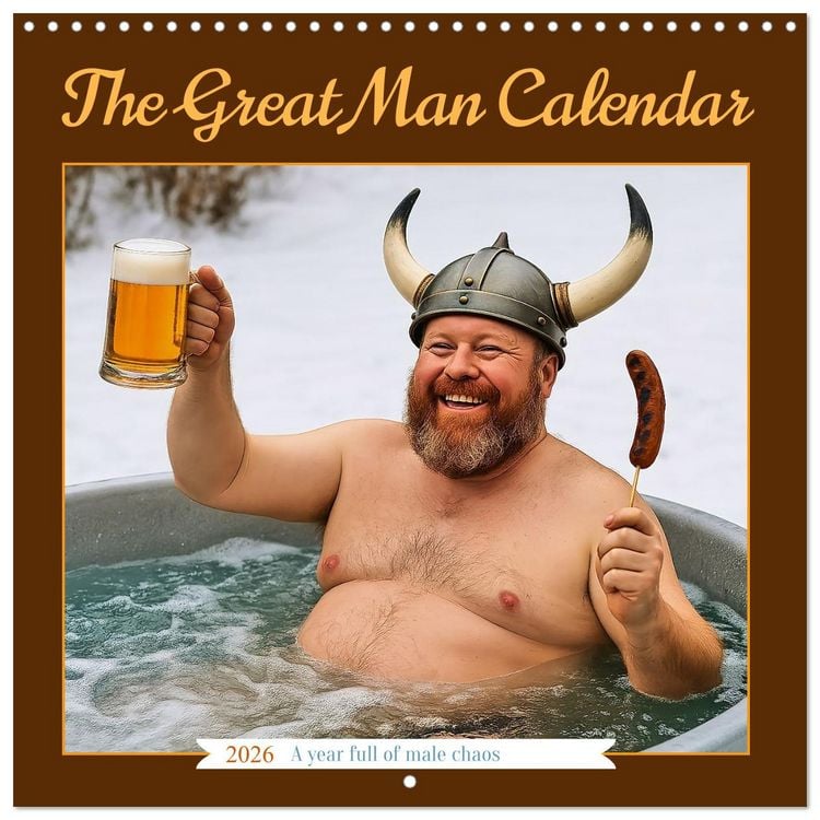 Produktbild: The Great Man Calendar. A year full of male chaos. (Wall Calendar 2026 12 &times; 12 Inch) CALVENDO 12 Month Wall Calendar