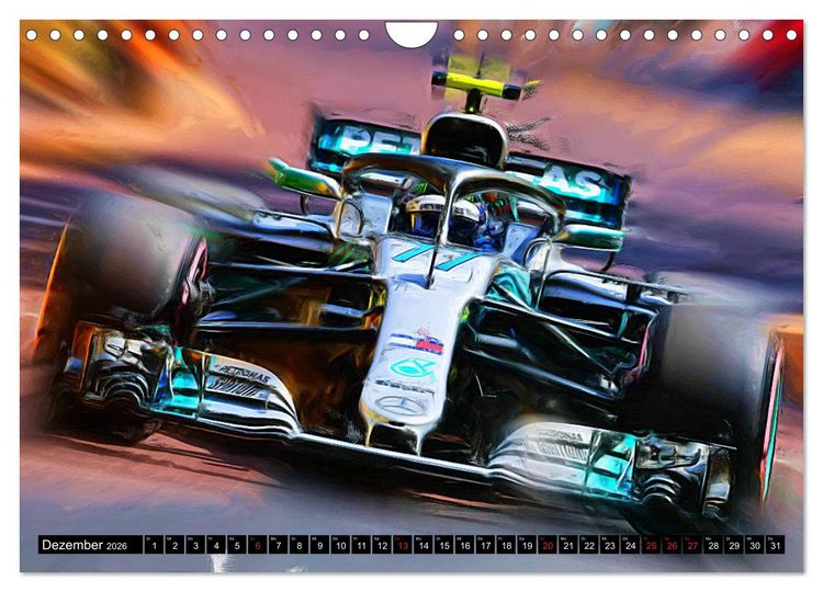 Produktbild: Vollgas im Monoposto - Digital Arts rund um die Formel 1 von Jean-Louis Glineur (Wandkalender 2026 DIN A4 quer), CALVENDO Monatskalender