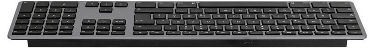 Produktbild: Matias FK418DCB-DE Wireless USB-C&reg; Aluminum Keyboard for Mac Kabellos Tastatur Deutsch, QWERTZ, Mac Space Grau