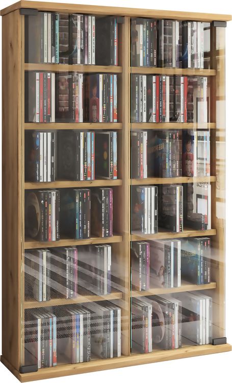 Produktbild: Holz CD DVD Stand Regal Schrank Roma Glast&uuml;r