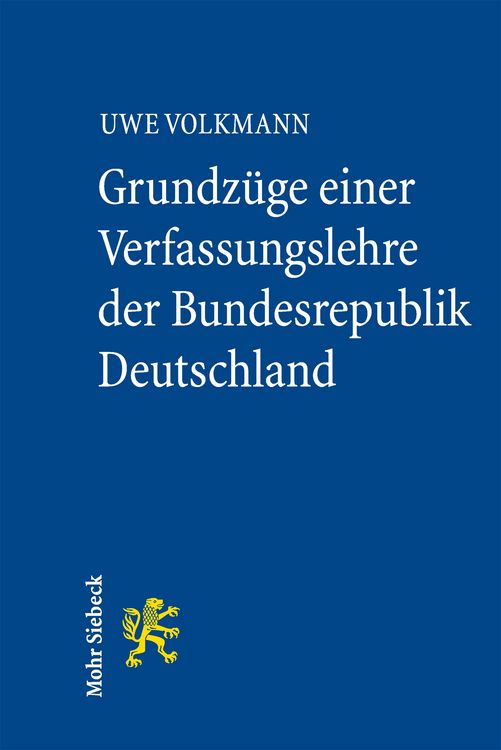 Produktbild: Grundz&uuml;ge einer Verfassungslehre der Bundesrepublik Deutschland