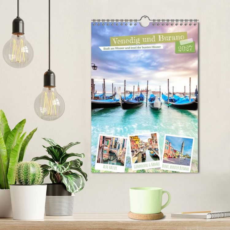 Produktbild: Venedig und Burano, Stadt am Wasser und Insel der bunten H&auml;user (Wandkalender 2027 DIN A4 hoch), CALVENDO Monatskalender
