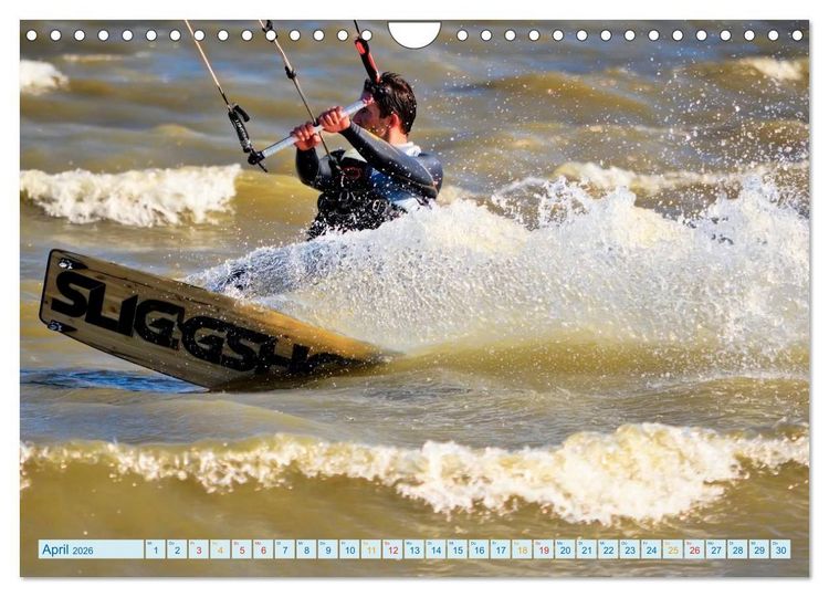 Produktbild: Kitesurfen - Wasser, Wind und coole Typen (Wandkalender 2026 DIN A4 quer), CALVENDO Monatskalender