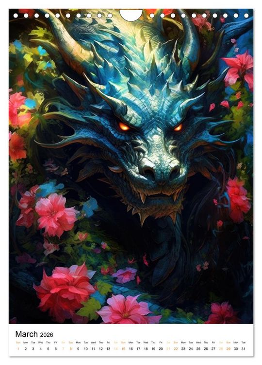 Produktbild: Mystical Drakes (Wall Calendar 2026 DIN A4 portrait), CALVENDO 12 Month Wall Calendar