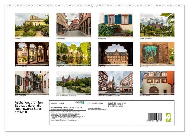 Produktbild: Aschaffenburg - Ein Streifzug durch die liebenswerte Stadt am Main (hochwertiger Premium Wandkalender 2026 DIN A2 quer), Kunstdruck in Hochglanz