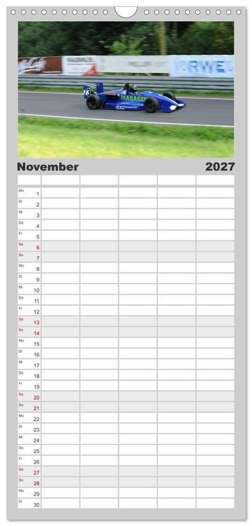 Produktbild: Familienplaner 2027 - Formelrennwagen am Berg mit 5 Spalten (Wandkalender, 21 x 45 cm) CALVENDO