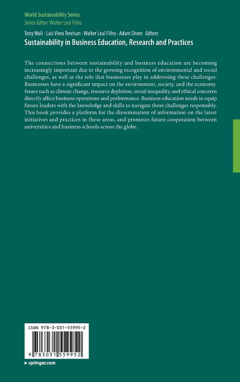 Produktbild: Sustainability in Business Education, Research and Practices