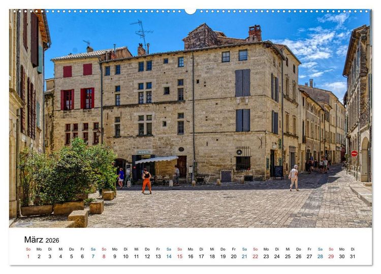 Produktbild: Uz&eacute;s - Charmante Kleinstadt im Gard (hochwertiger Premium Wandkalender 2026 DIN A2 quer), Kunstdruck in Hochglanz