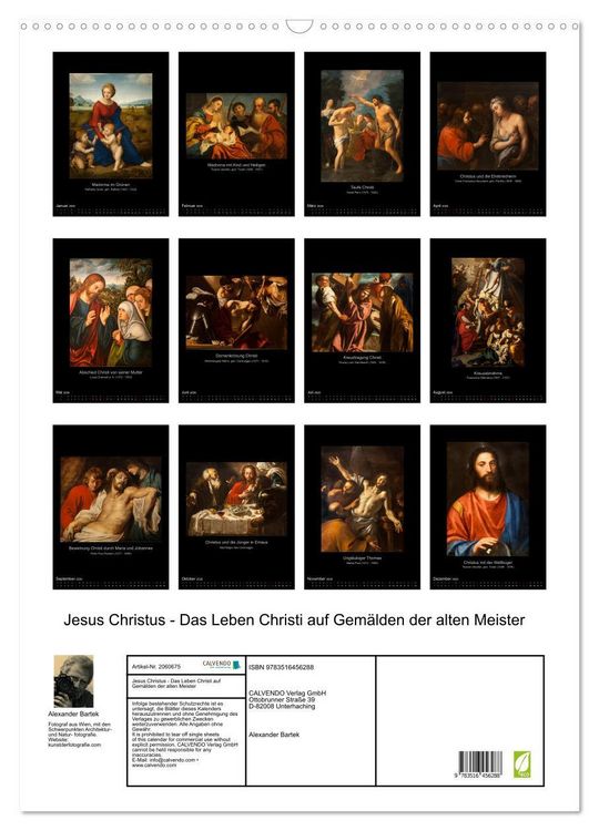 Produktbild: Jesus Christus - Das Leben Christi auf Gem&auml;lden der alten Meister (Wandkalender 2026 DIN A2 hoch), CALVENDO Monatskalender