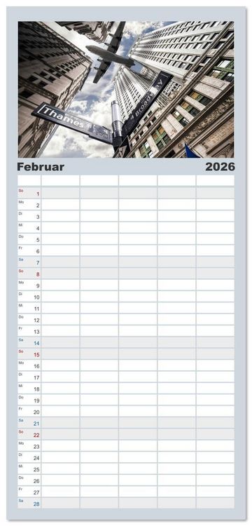 Produktbild: Familienplaner 2026 - New York City - der besondere Blick auf Big Apple mit 5 Spalten (Wandkalender, 21 x 45 cm) CALVENDO