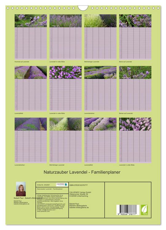 Produktbild: Naturzauber Lavendel - Familienplaner (Wandkalender 2026 DIN A3 hoch), CALVENDO Monatskalender