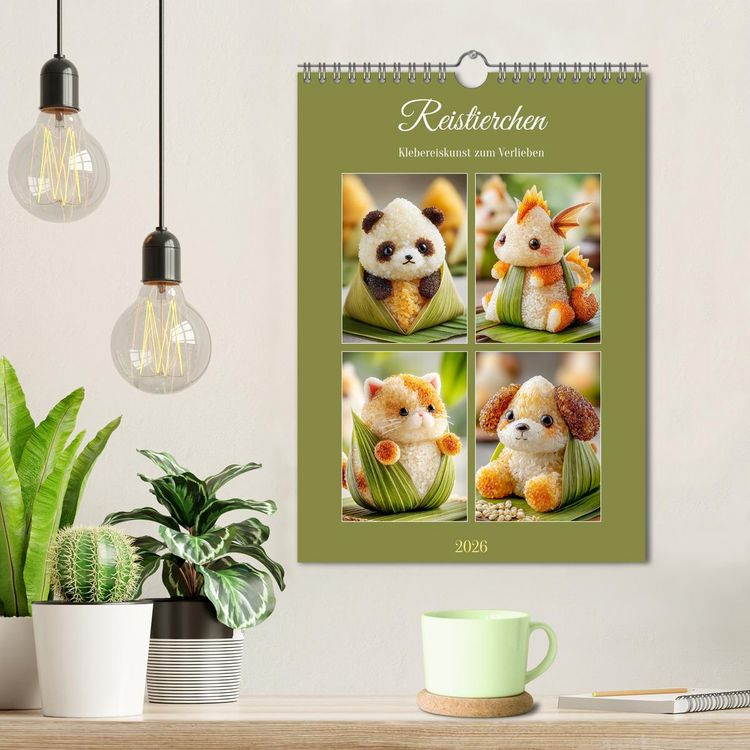 Produktbild: Reistierchen. Klebereiskunst zum Verlieben (Wandkalender 2026 DIN A4 hoch), CALVENDO Monatskalender