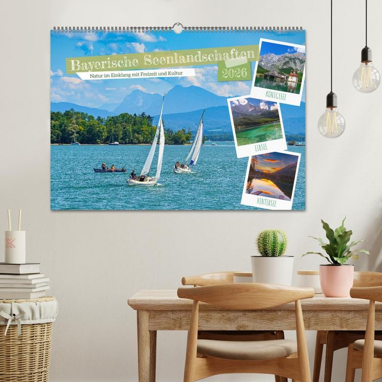 Produktbild: Bayerische Seenlandschaften - Natur im Einklang mit Freizeit und Kultur (Wandkalender 2026 DIN A2 quer), CALVENDO Monatskalender