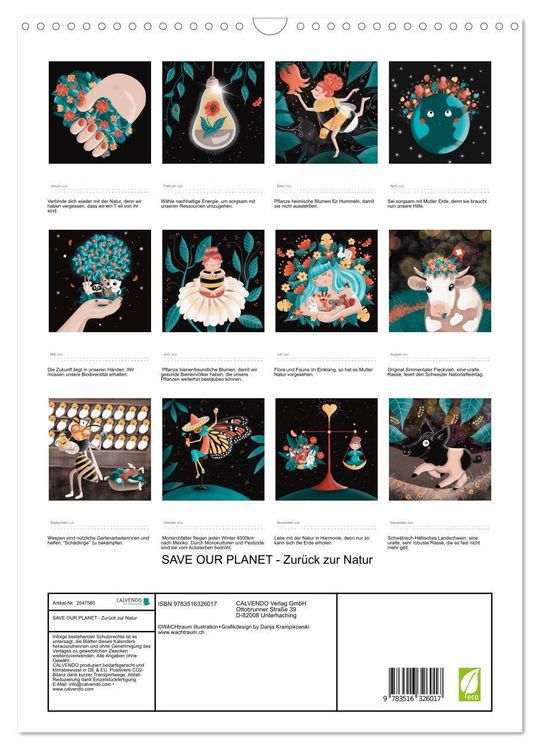 Produktbild: SAVE OUR PLANET - Zur&uuml;ck zur Natur (Wandkalender 2026 DIN A3 hoch), CALVENDO Monatskalender
