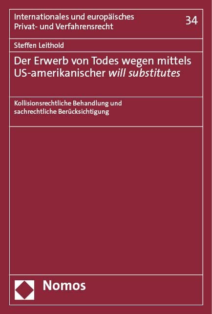 Produktbild: Der Erwerb von Todes wegen mittels US-amerikanischer will substitutes