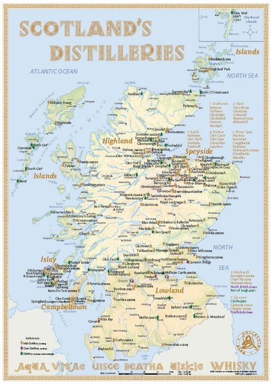 Produktbild: Whisky Distilleries Scotland - Tasting Map
