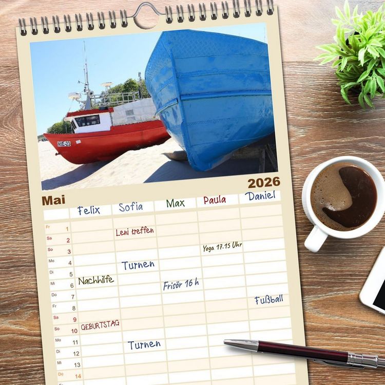 Produktbild: Familienplaner 2026 - Quer durch Polens Norden mit 5 Spalten (Wandkalender, 21 x 45 cm) CALVENDO