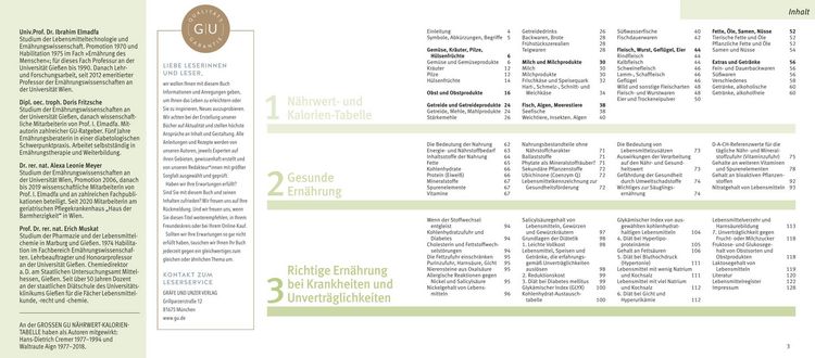 Produktbild: Die gro&szlig;e GU N&auml;hrwert-Kalorien-Tabelle 2024/25