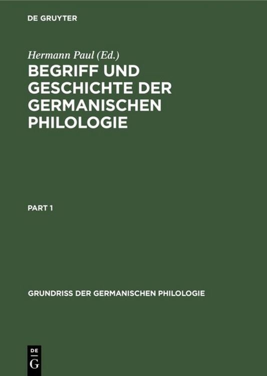 Produktbild: Begriff und Geschichte der germanischen Philologie