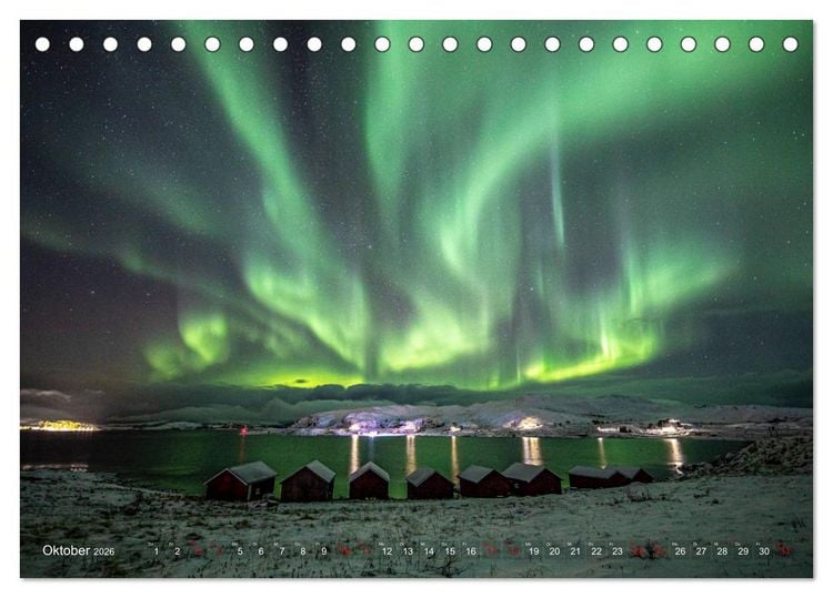 Produktbild: Aurora Borealis - Lichter des Nordens (Tischkalender 2026 DIN A5 quer), CALVENDO Monatskalender