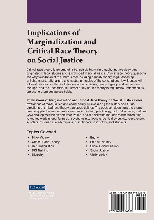 Produktbild: Implications of Marginalization and Critical Race Theory on Social Justice