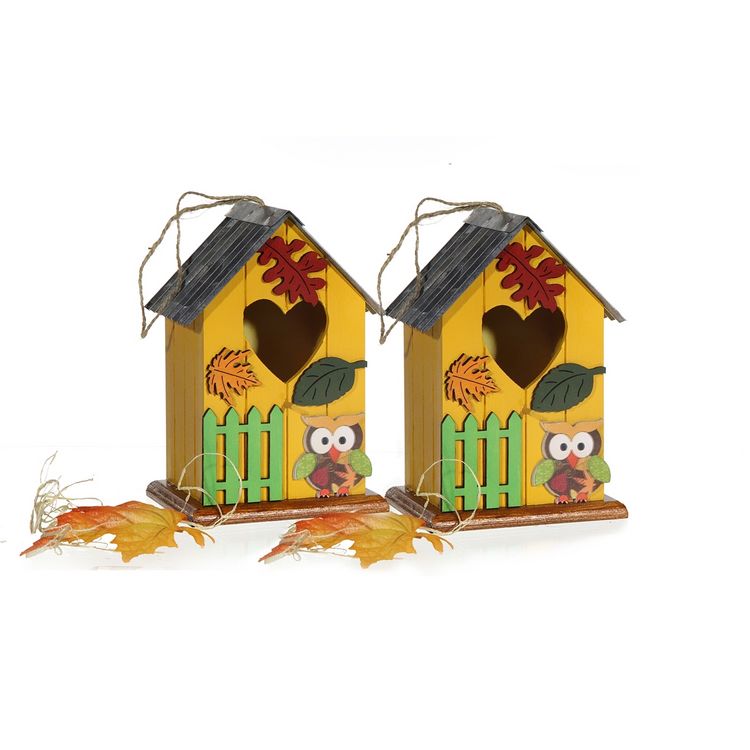 Produktbild: HTI-Living Deko Vogelhaus "Eule", 2/s, zum H&auml;ngen Deko Vogelhaus "Eule", 2/s, zum H&auml;ngen