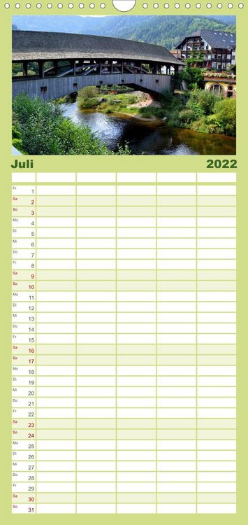 Produktbild: Familienplaner Malerisches Murgtal (Wandkalender 2022 , 21 cm x 45 cm, hoch)