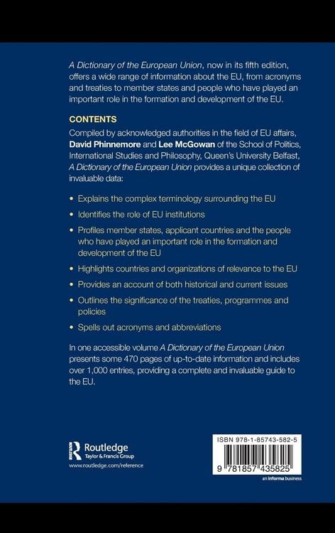 Produktbild: A Dictionary of the European Union
