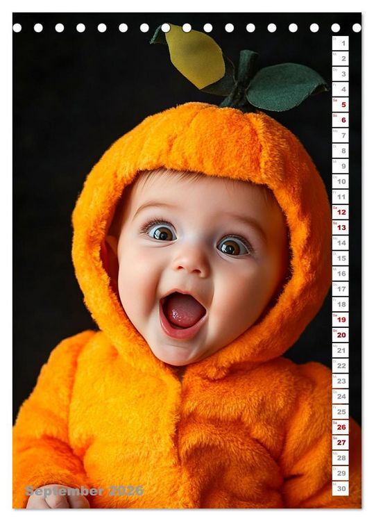 Produktbild: Babys in Bestform - Lustige Fr&uuml;chtchen (Tischkalender 2026 DIN A5 hoch), CALVENDO Monatskalender