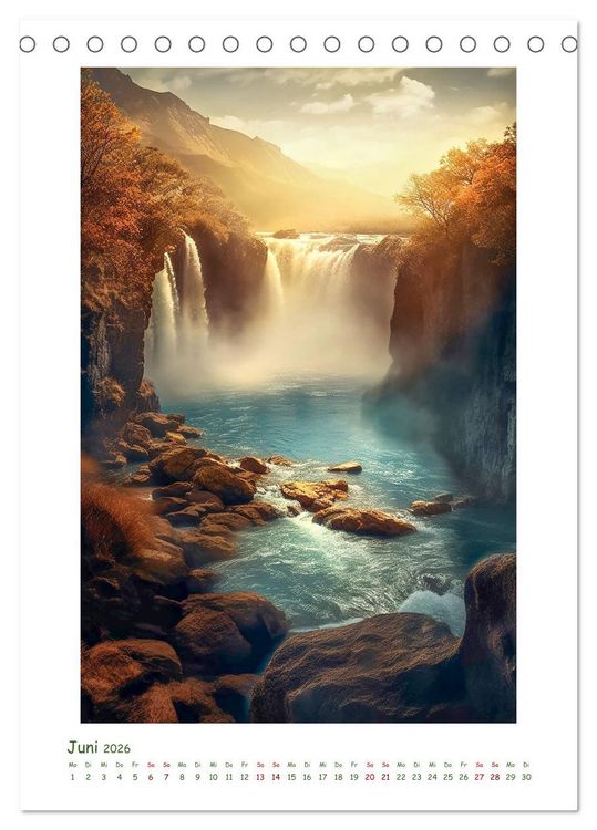 Produktbild: Malerische Wasserf&auml;lle (Tischkalender 2026 DIN A5 hoch), CALVENDO Monatskalender