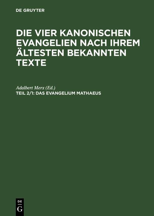 Produktbild: Das Evangelium Mathaeus