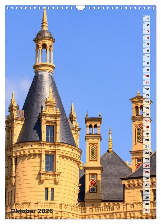 Produktbild: Schweriner Schloss - Impressionen aus Mecklenburg-Vorpommern (Wandkalender 2026 DIN A3 hoch), CALVENDO Monatskalender