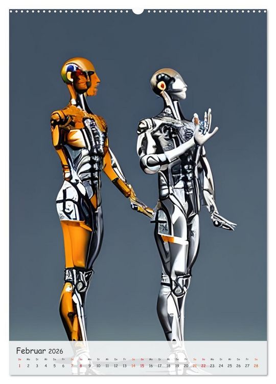 Produktbild: Tanzende Roboter - Computertr&auml;ume aus der KI (hochwertiger Premium Wandkalender 2026 DIN A2 hoch), Kunstdruck in Hochglanz