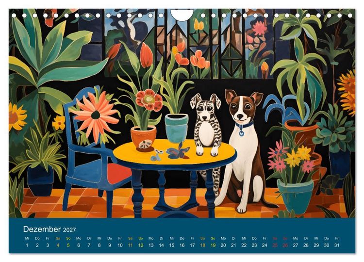 Produktbild: Hunde Kunstwerke - Hunde im Stil des Fauvismus k&uuml;nstlerisch gestaltet (Wandkalender 2027 DIN A4 quer), CALVENDO Monatskalender