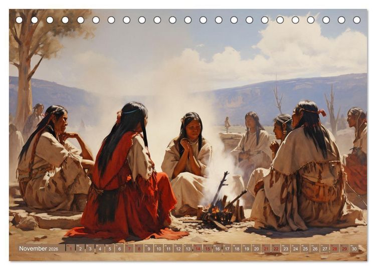 Produktbild: Indianische Impressionen (Tischkalender 2026 DIN A5 quer), CALVENDO Monatskalender