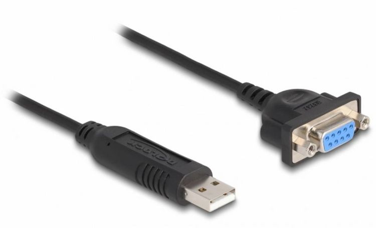 Produktbild: Delock USB 2.0 Adapter [1x USB 2.0 Stecker A - 1x Seriell (9pol.)] 66453 0.5m