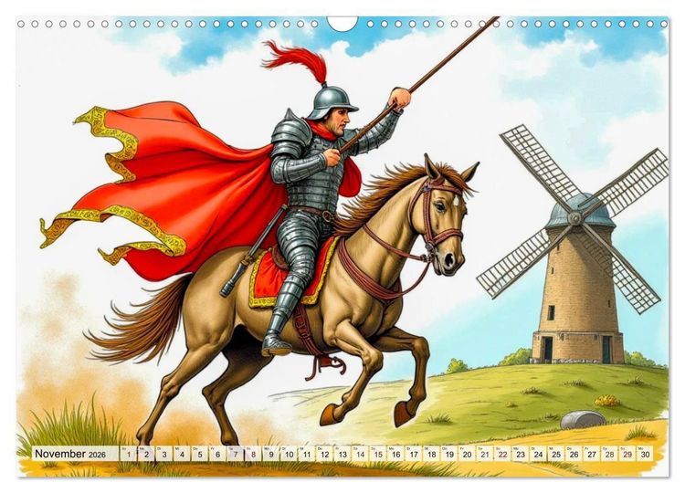 Produktbild: Vergessene Abenteuer - Szenen gro&szlig;er B&uuml;cher (Wandkalender 2026 DIN A3 quer), CALVENDO Monatskalender