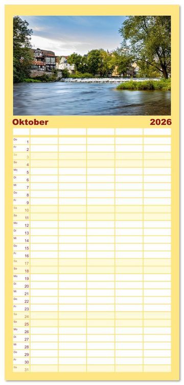 Produktbild: Familienplaner 2026 - Mein historisches Marburg mit 5 Spalten (Wandkalender, 21 x 45 cm) CALVENDO