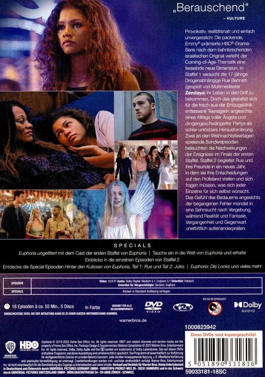 Produktbild: Euphoria - Staffel 1+2 [5 DVDs]