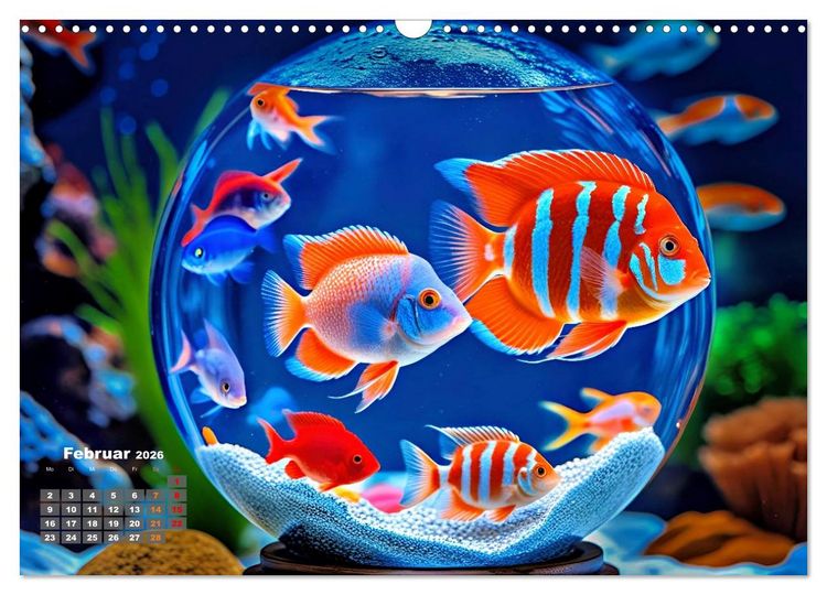 Produktbild: Aquarium in einer Glaskugel (Wandkalender 2026 DIN A3 quer), CALVENDO Monatskalender