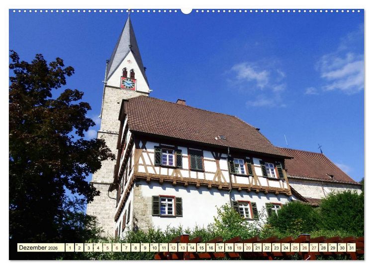 Produktbild: Unterwegs in der Altstadt von Geislingen (hochwertiger Premium Wandkalender 2026 DIN A2 quer), Kunstdruck in Hochglanz
