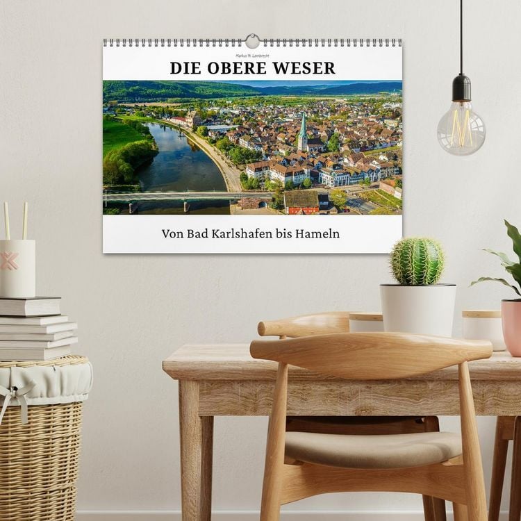 Produktbild: Die Obere Weser - von Bad Karlshafen bis Hameln (Wandkalender 2026 DIN A3 quer), CALVENDO Monatskalender