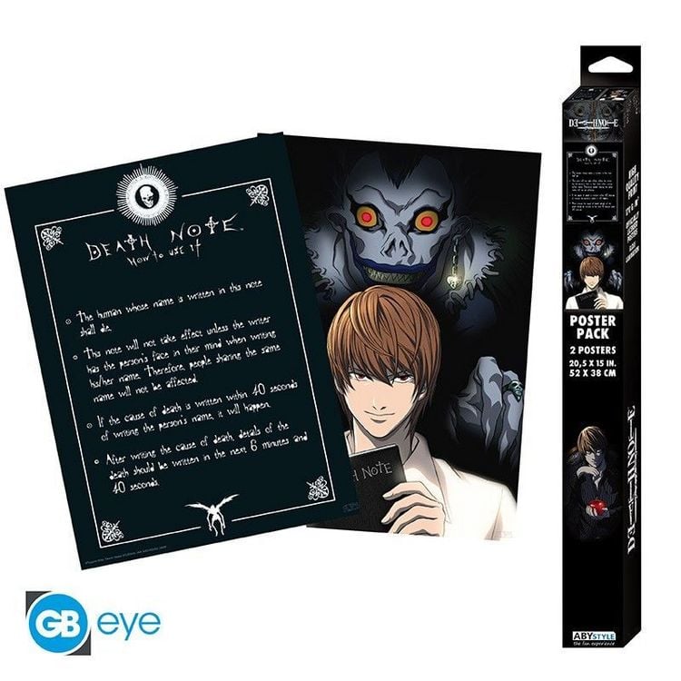DEATH NOTE - Set 2 Chibi Posters - Light & Death Note (52x38) x4