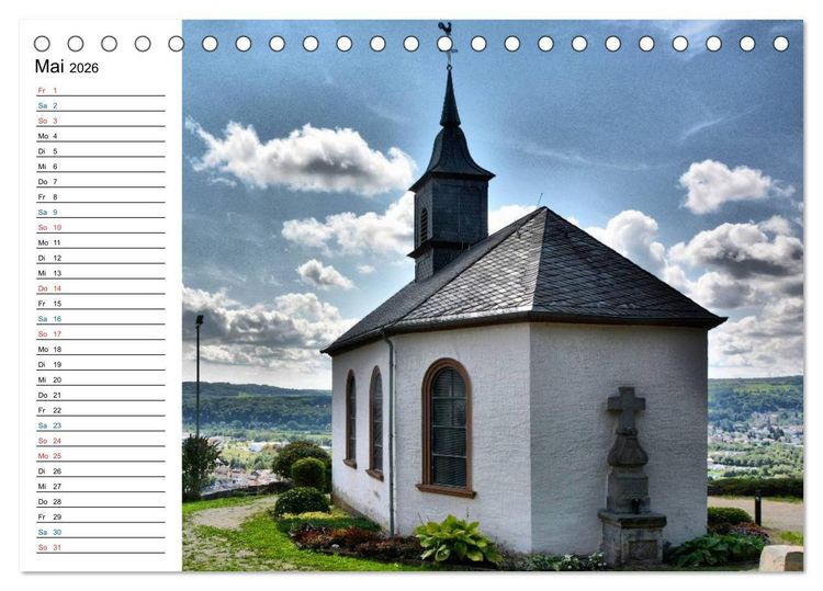 Produktbild: Sa(ar)krale Baukunst - Kapellen im Saarland (Tischkalender 2026 DIN A5 quer), CALVENDO Monatskalender