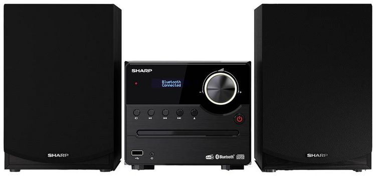 Produktbild: Sharp XL-B517D Stereoanlage Bluetooth&reg;, AUX, DAB+, USB, UKW, Inkl. Fernbedienung 45 W Schwarz, Holz