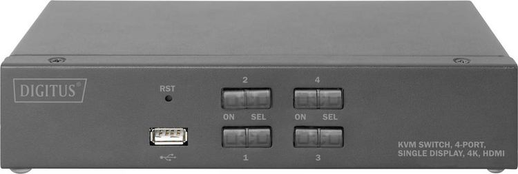 Produktbild: Digitus DS-12880 4+1 Port KVM-Umschalter HDMI 3840 x 2160 Pixel
