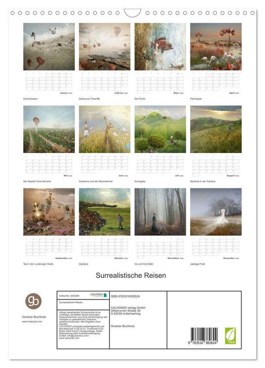Produktbild: Surrealistische Reisen (Wandkalender 2026 DIN A3 hoch), CALVENDO Monatskalender