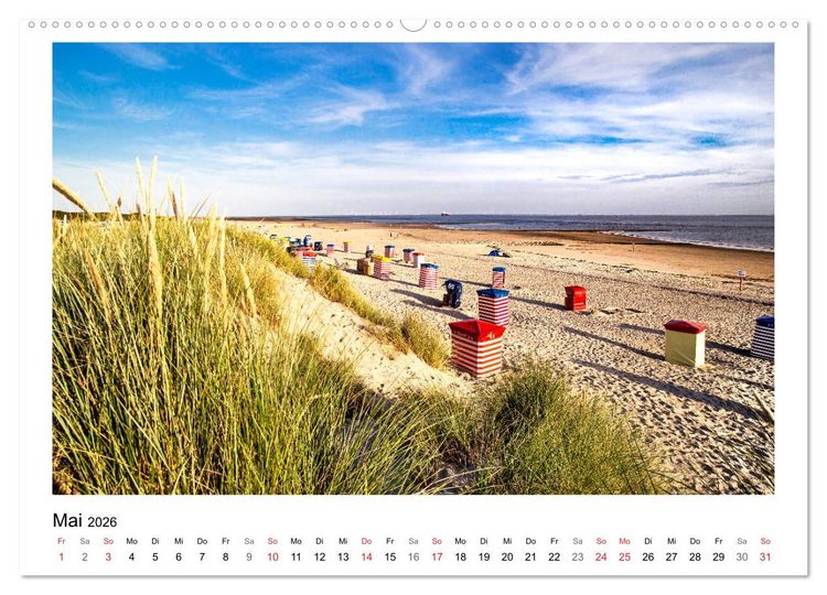 Produktbild: OSTFRIESLAND Strand und Mee(h)r (hochwertiger Premium Wandkalender 2026 DIN A2 quer), Kunstdruck in Hochglanz