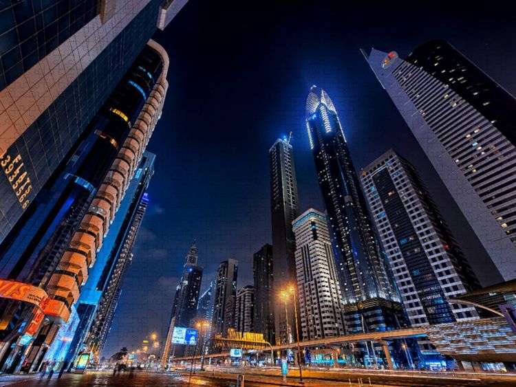 Produktbild: CALVENDO Puzzle Sheikh Zayed Road | 2000 Teile Lege-Gr&ouml;&szlig;e 90x67cm Foto-Puzzle f&uuml;r gl&uuml;ckliche Stunden