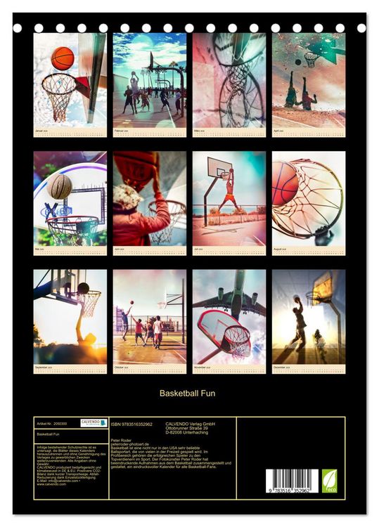 Produktbild: Basketball Fun (Tischkalender 2026 DIN A5 hoch), CALVENDO Monatskalender